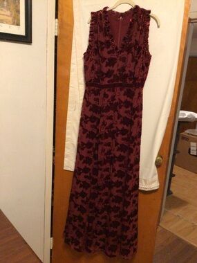 Monique Lhullier  burnt out pattern wedding ,party ,graduation maxi SZ 14